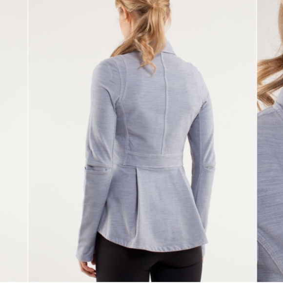 Lululemon Ride On Rock Blazer Moto Jacket Convertible Fossil Gray Size 4 - Picture 2 of 12